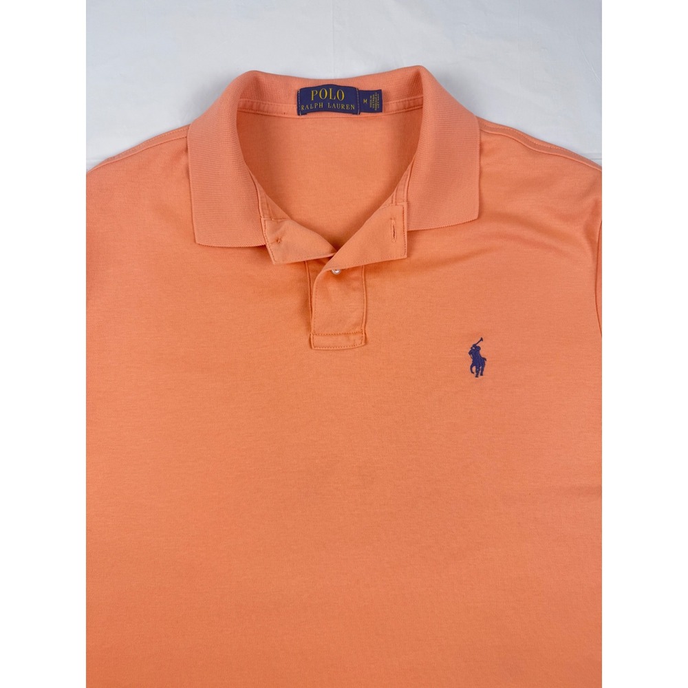 Polo Ralph Lauren Mens Classic Fit Short Sleeve Polo Shirt Peach Orange Size M